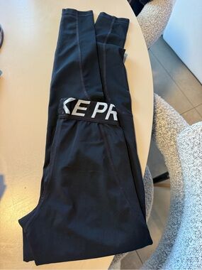 Nike Black Leggings with Reflective Logo Band